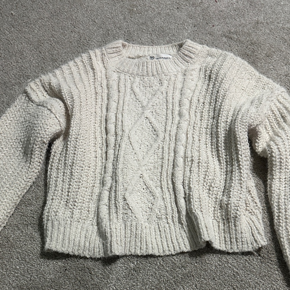 No Boundaries Textured Cream Sweater